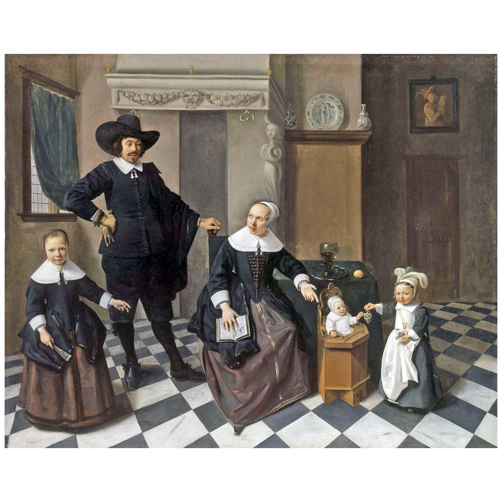 Pieter de Hooch. Portrait of the Family. 1655-1658. Museum of Fine Arts, Budapest