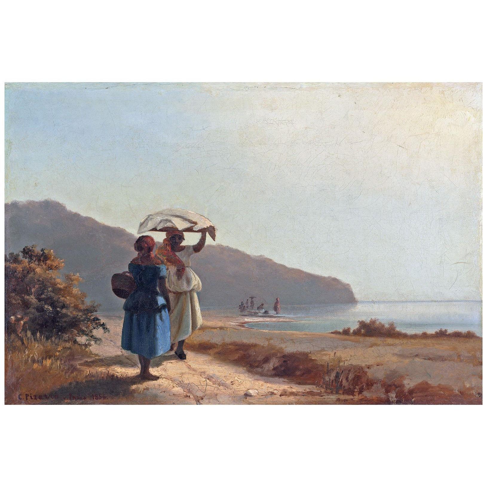 Camille Pissarro. Deux femmes causant au bord de la mer. 1856. NGA Washington