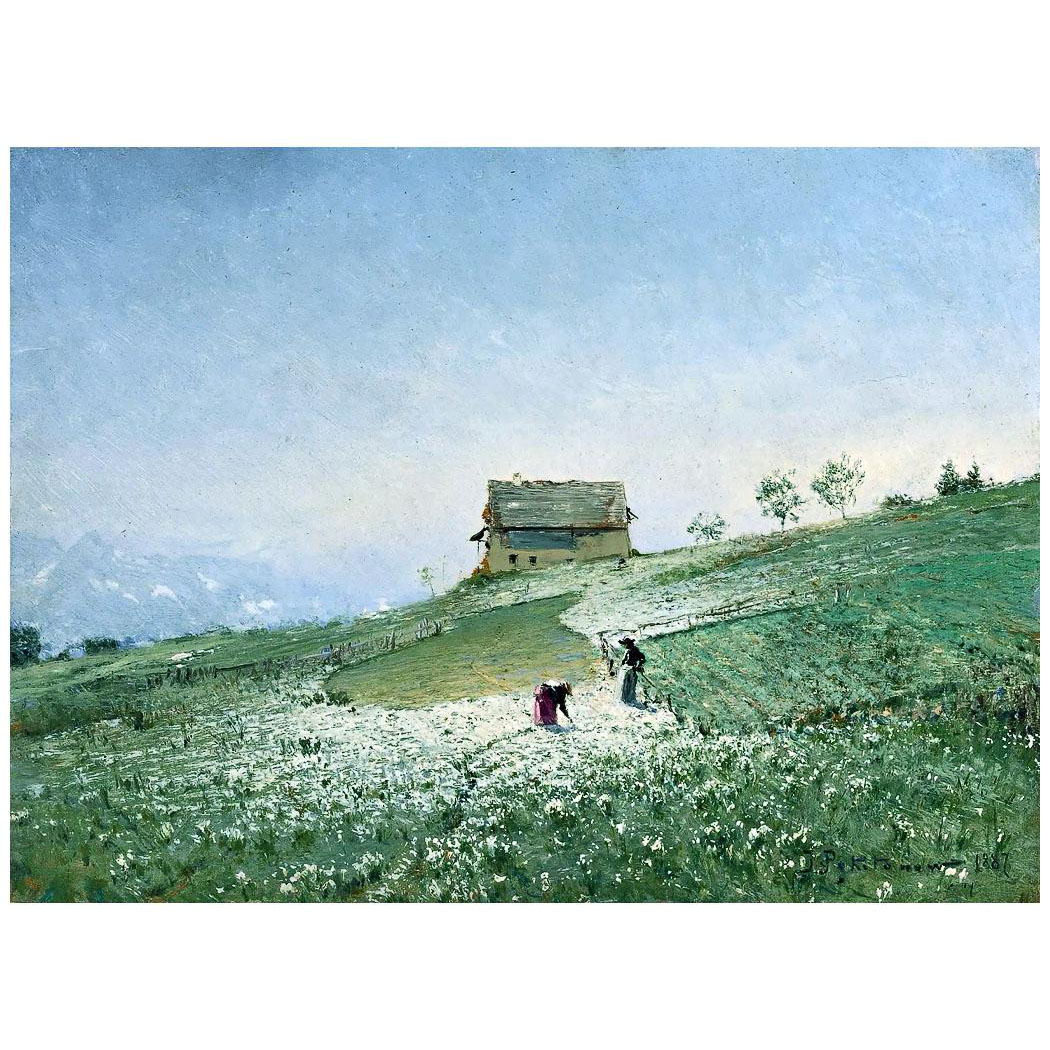 Иван Похитонов. Работа в поле. 1887, 13,5 х 17 см. Частное собрание