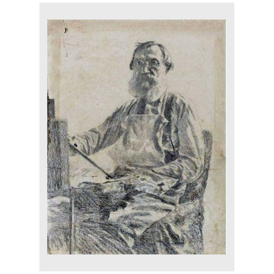 Иван Похитонов. Автопортрет с мольбертом. 1920