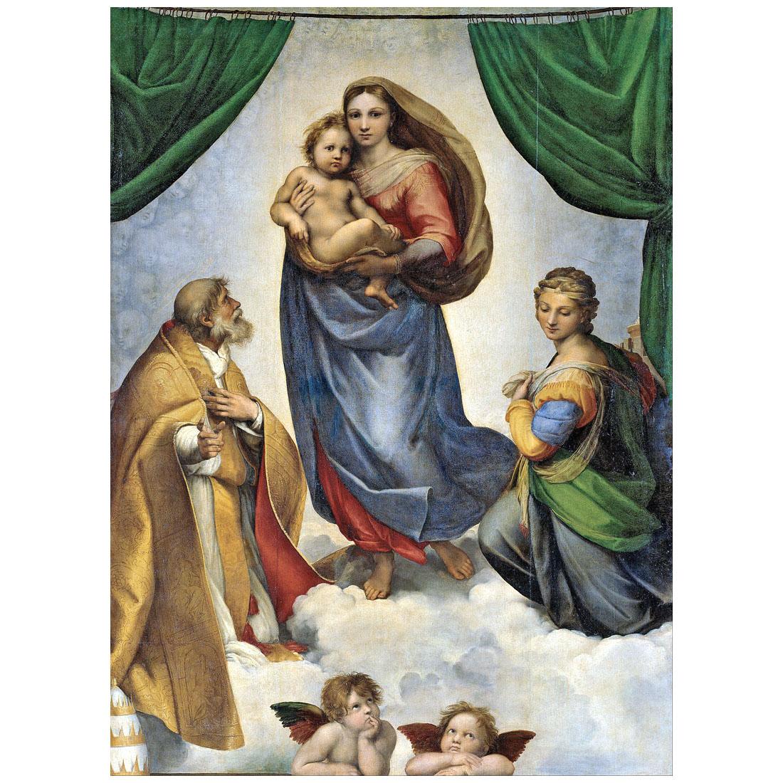 Raffaello Sanzio. Madonna Sistina. 1512-1513. Gemaldegalerie Dresden