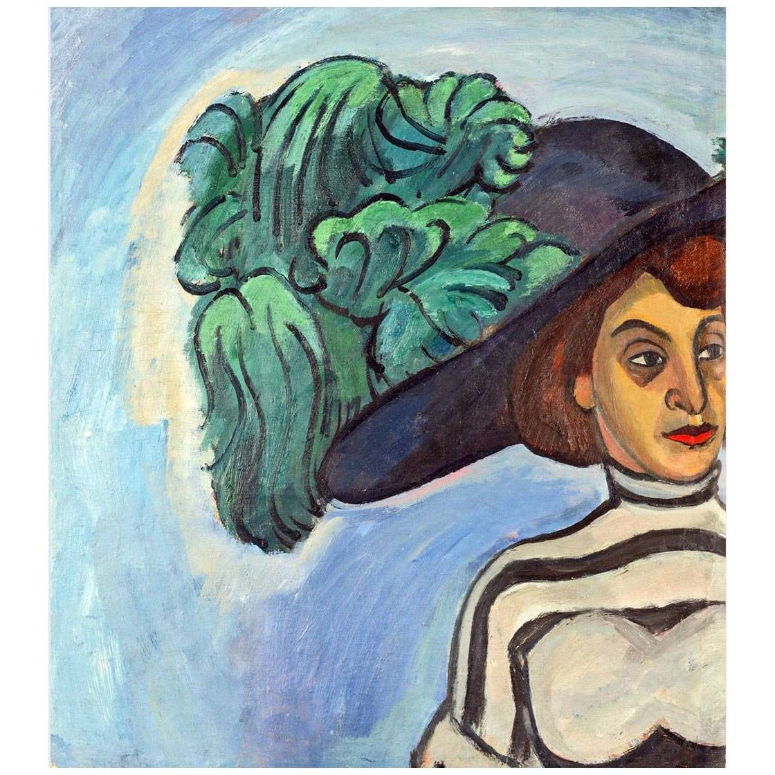 Роберт Фальк. Портрет дамы в шляпе. 1911. Частное собрание
