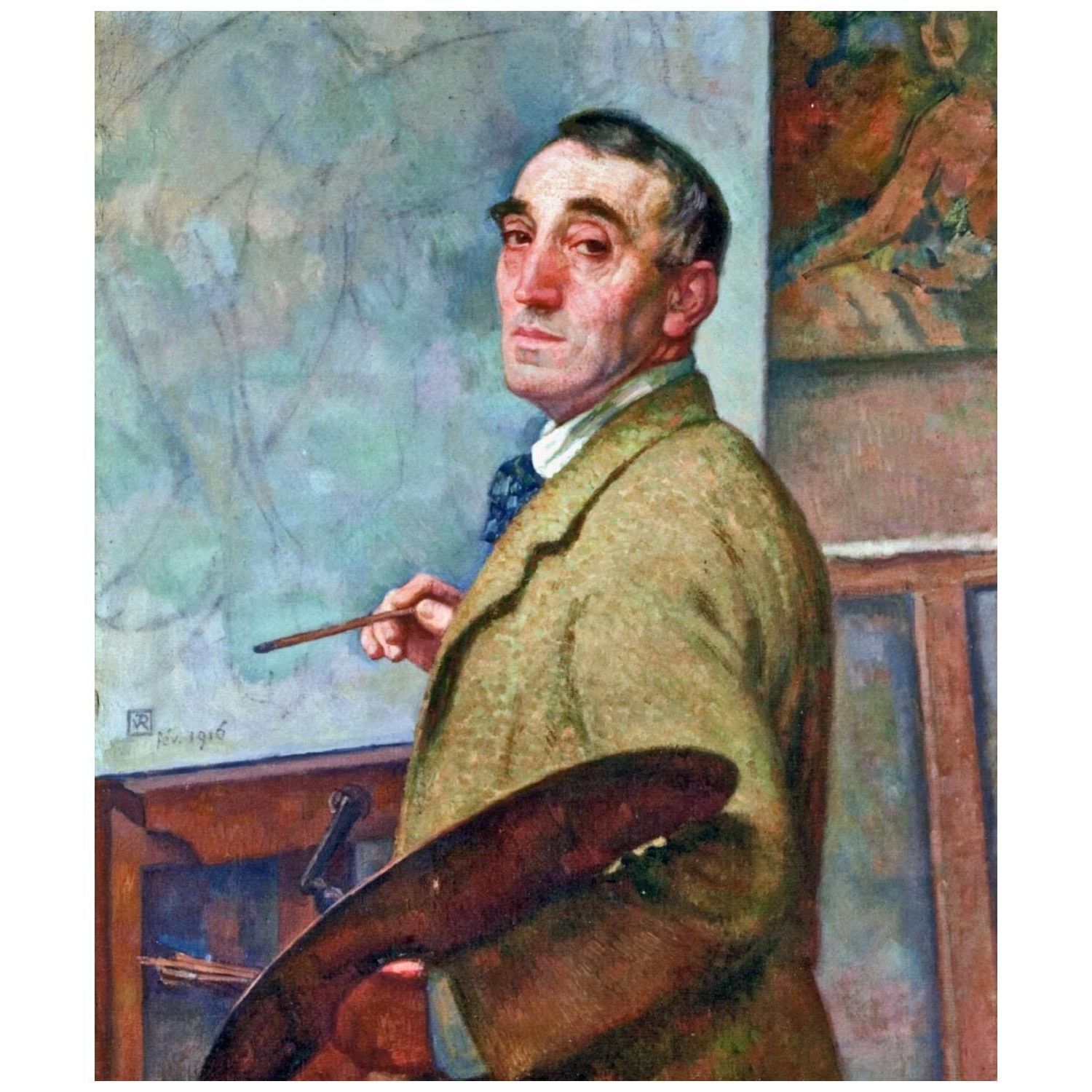 Theo van Rysselberghe. Autoportrait avec palette. 1916. Private collection