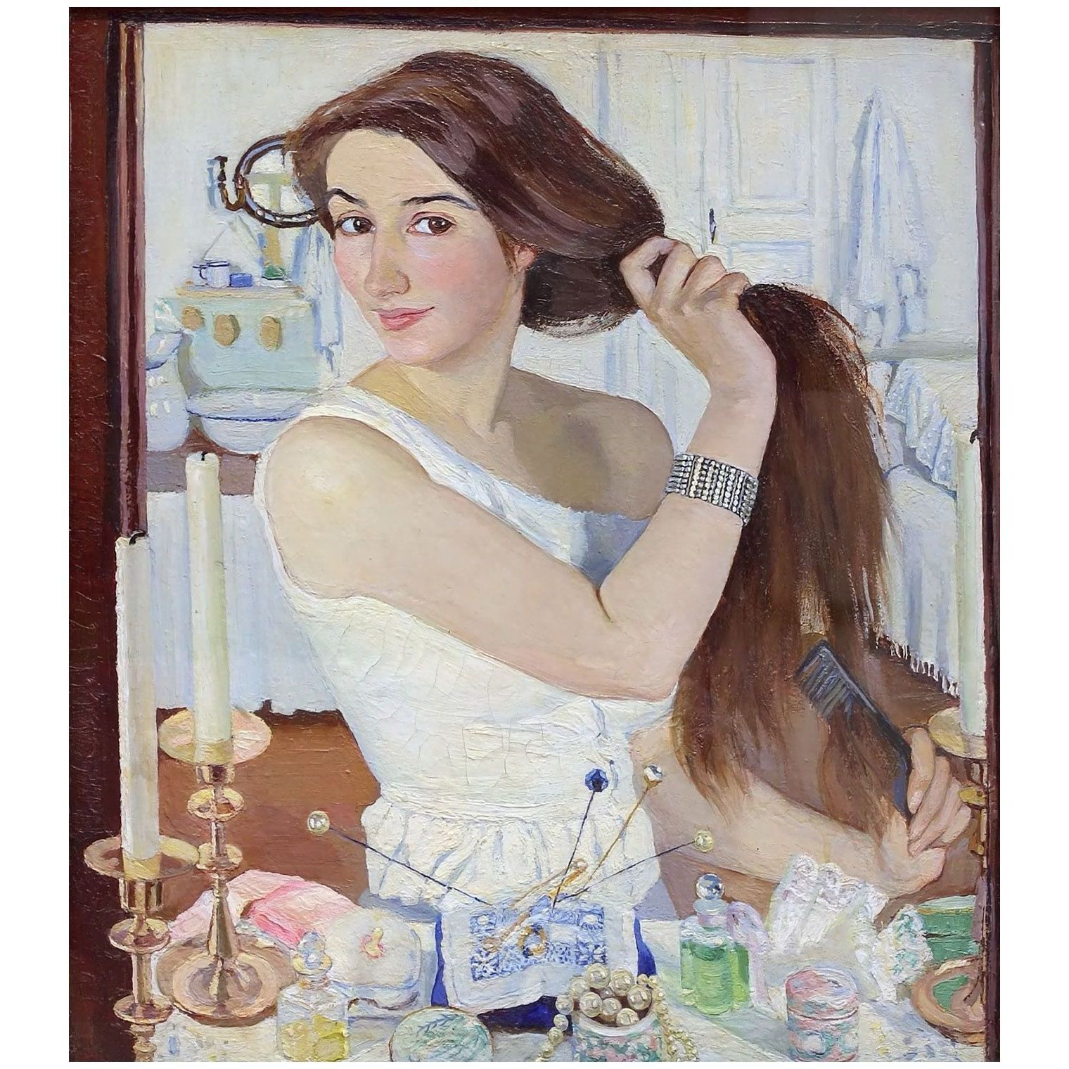 Зинаида Серебрякова. Автопортрет. За туалетом. 1909. Третьяковская галерея