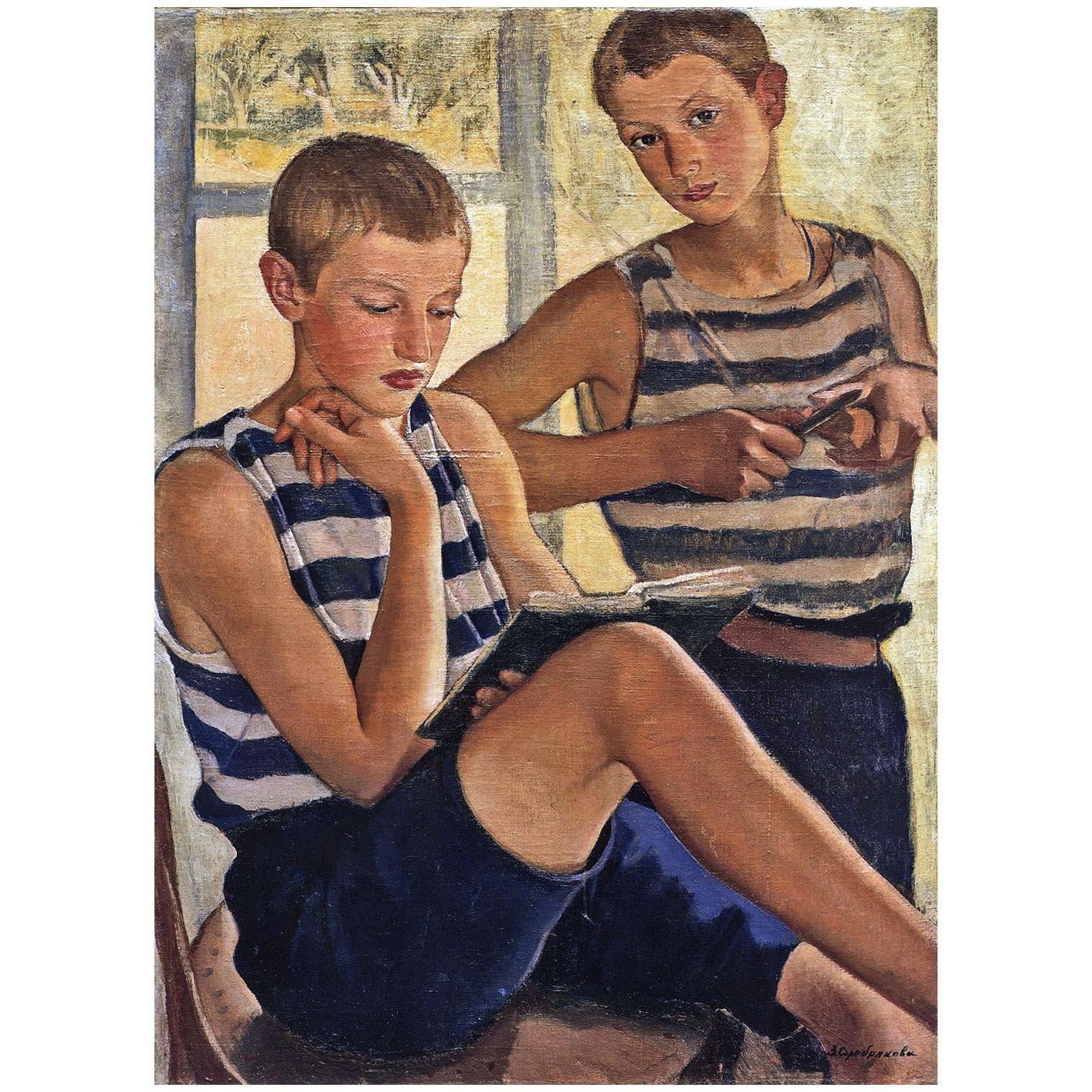 Зинаида Серебрякова. Мальчики в матросских тельняшках. 1919. Третьяковская галерея