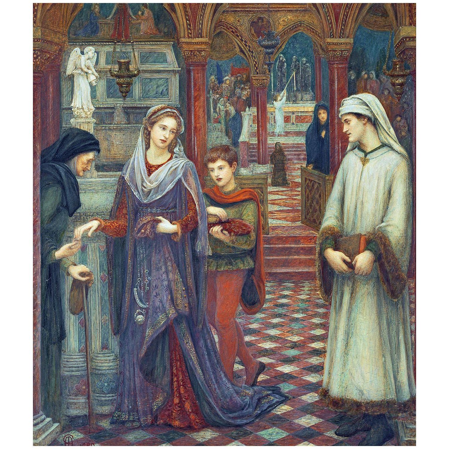 Marie Spartali. The First Meeting of Petrarch and Laura. 1889. Nationalmuseum Stockholm