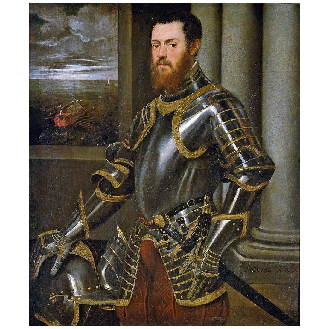 Tintoretto. Ritratto di un uomo in armature. 1555-1560. KHM, Wien