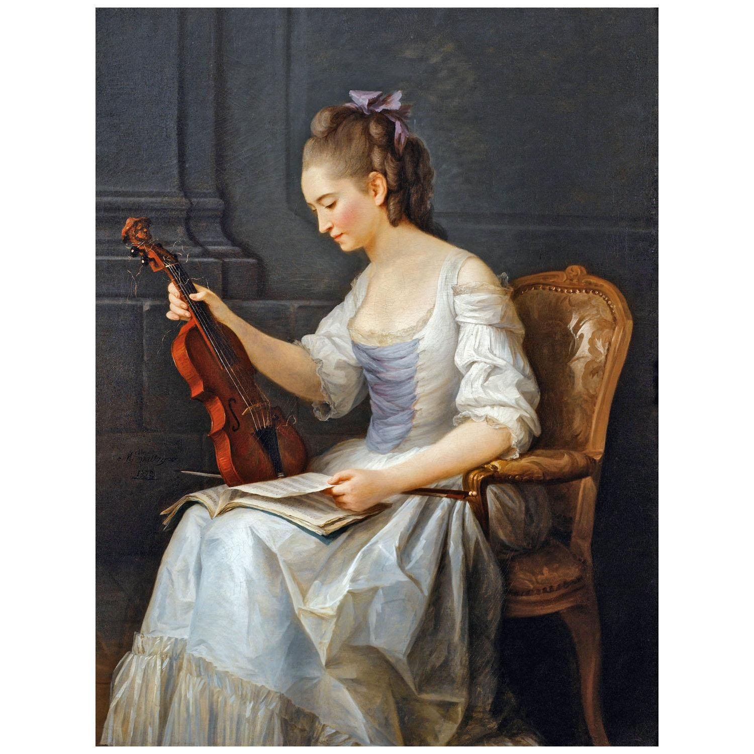 Anne Vallayer-Coster. Portrait d'une violoniste. 1773. Nationalmuseum Stockholm
