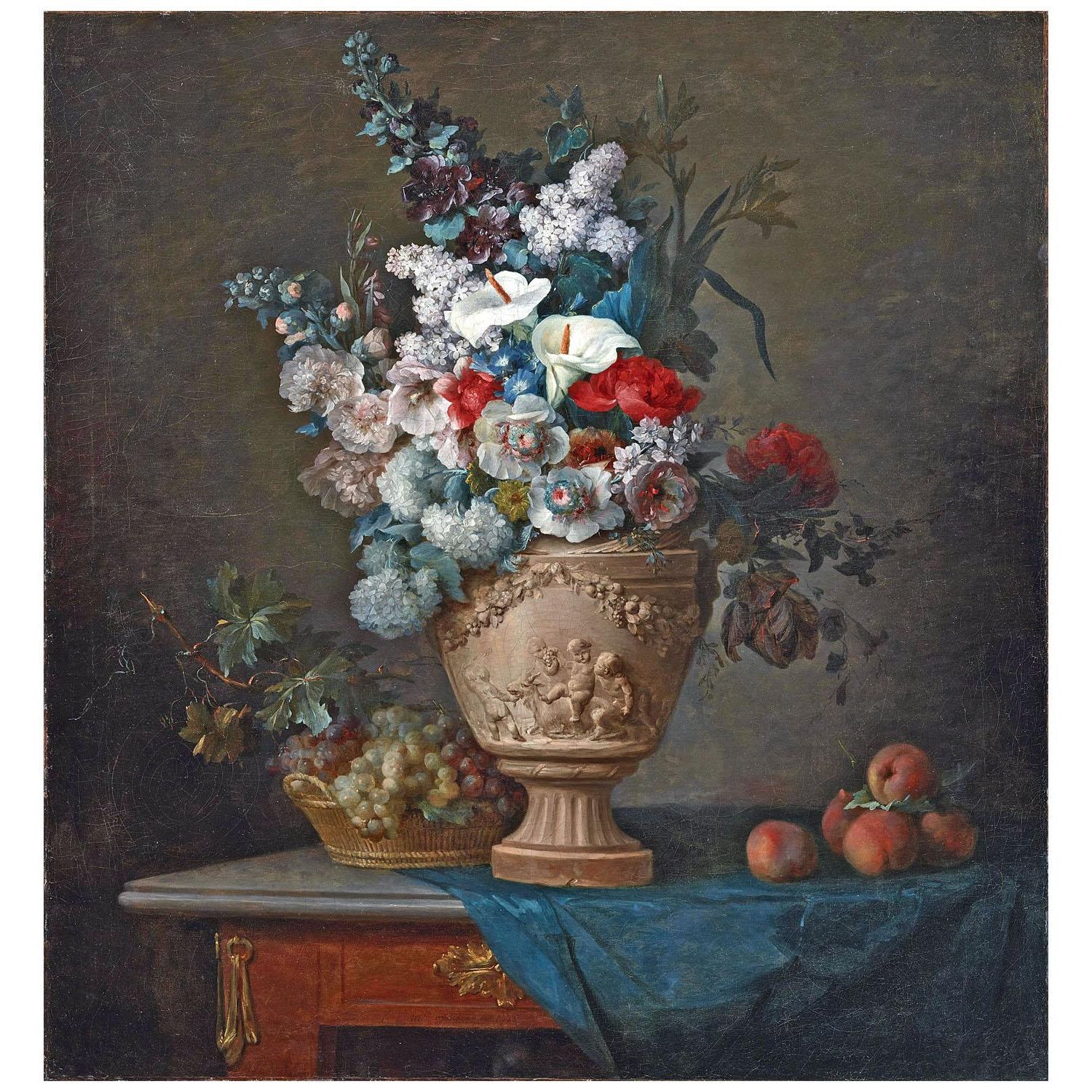 Anne Vallayer-Coster. Bouquet de Fleurs dans un vase céramique. 1776. Dallas Museum of Art