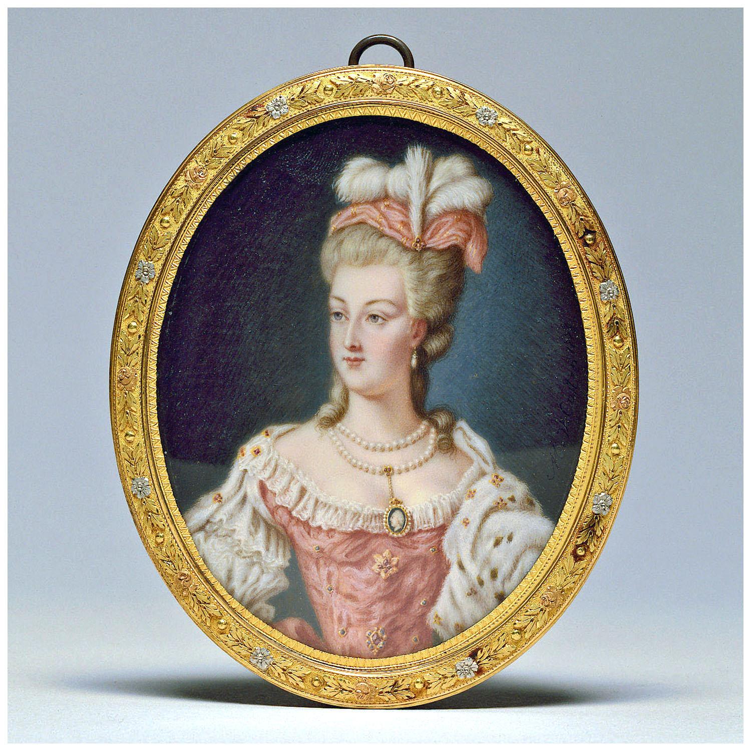 Anne Vallayer-Coster. Portrait miniature de Marie-Antoinette. 1778. Walters Art Museum