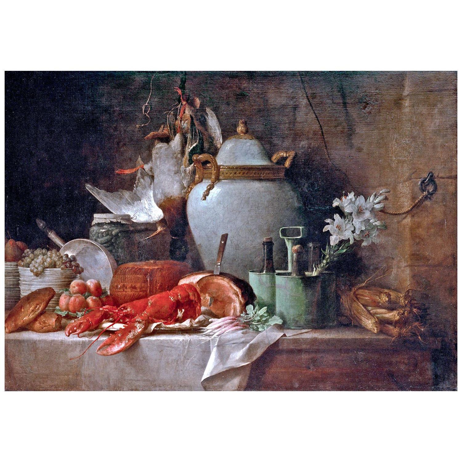 Anne Vallayer-Coster. Vase, homard, fruits et gibier. 1817. Musee du Louvre