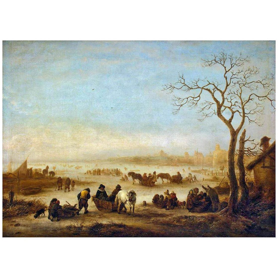 Adriaen van Ostade. A Frozen Lake. 1648. Hermitage Museum