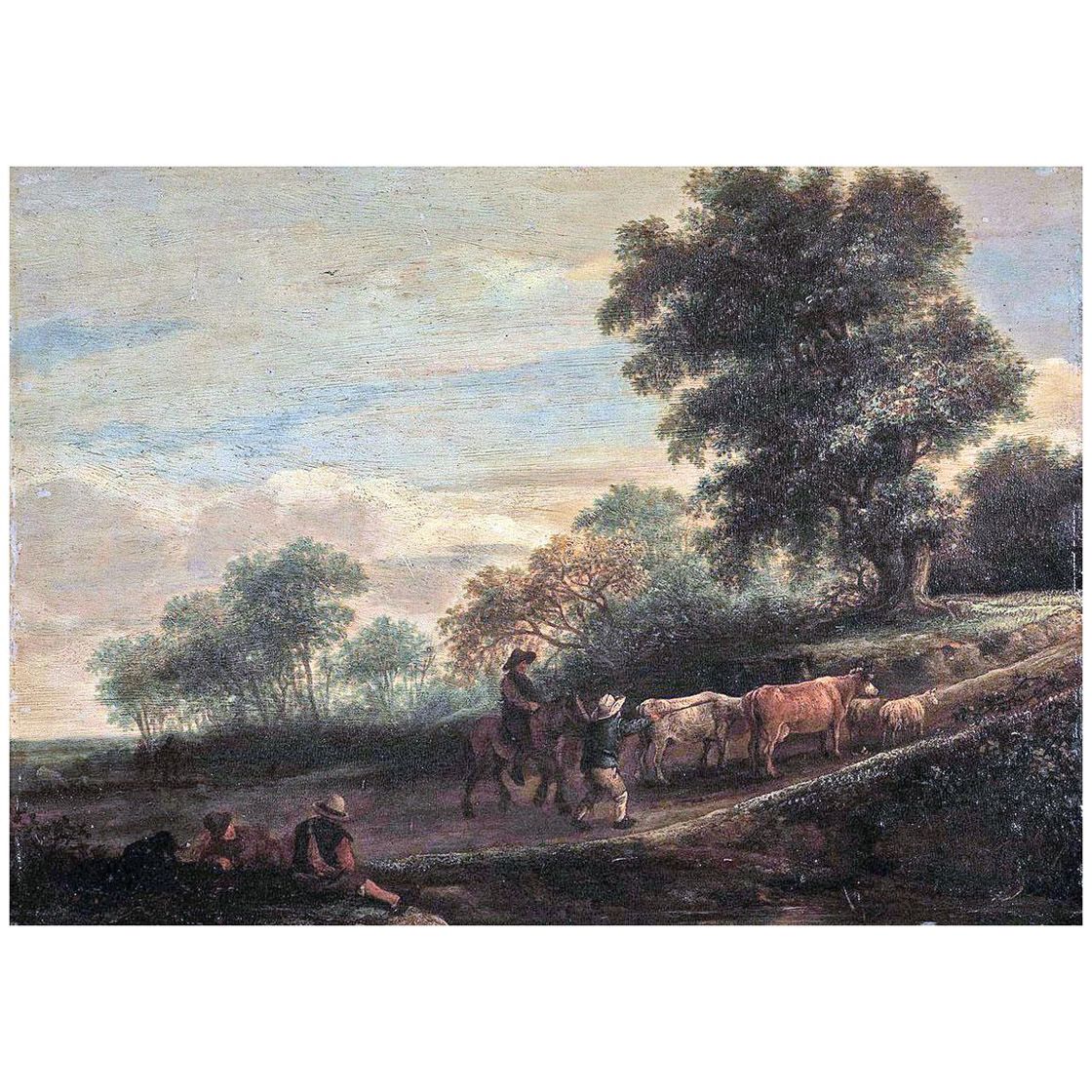 Adriaen van Ostade. Landscape with Shepherds and Cattle. Hermitage Museum