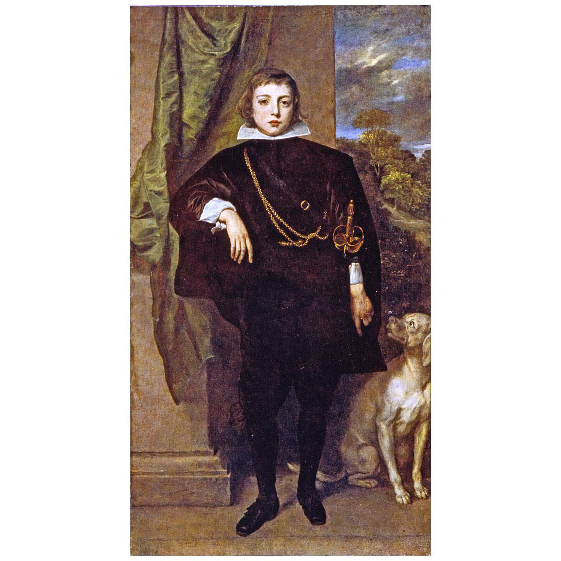 Anthony van Dyck. Filippo Francesco d’Este with his Dog. 1634. KHM Wien