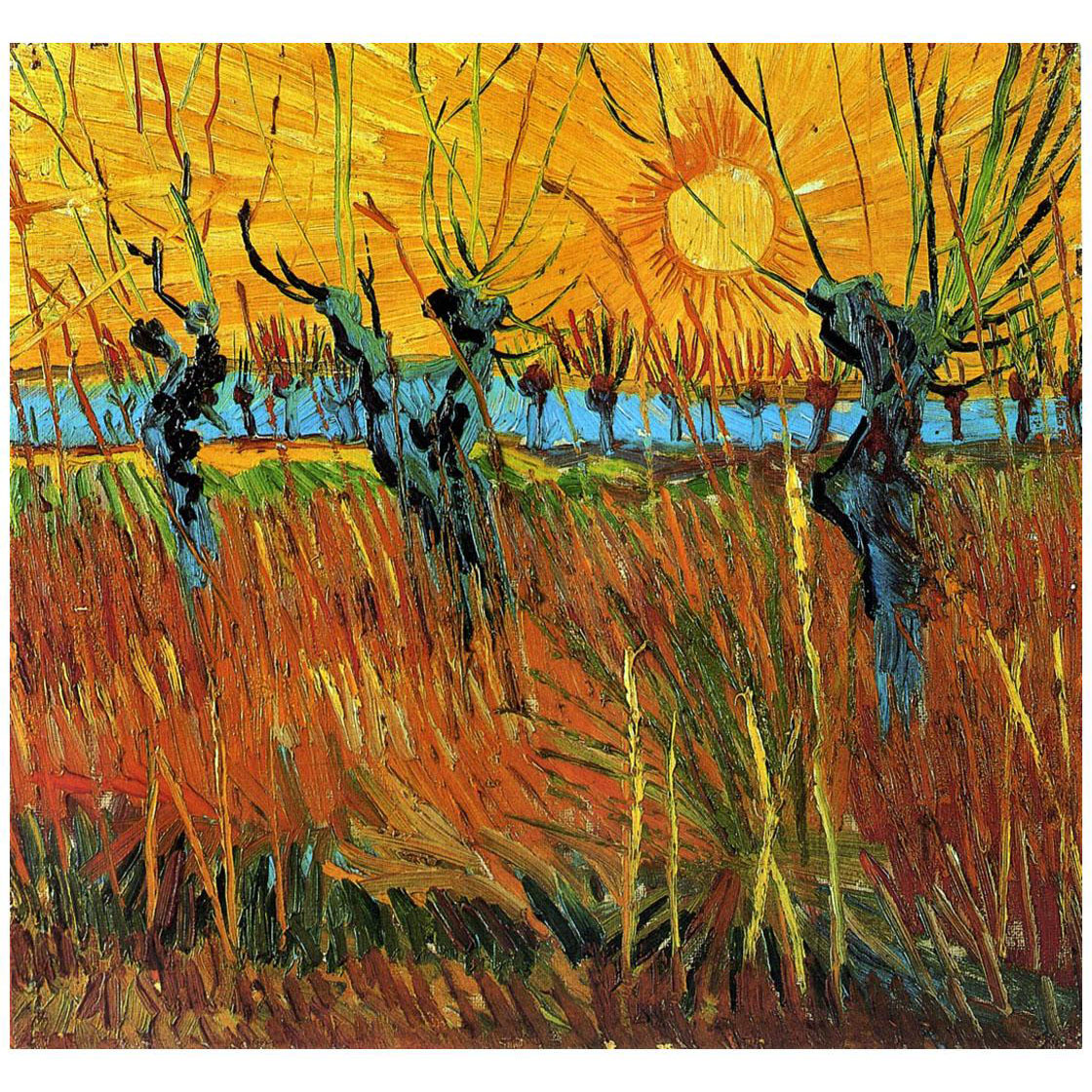 Vincent van Gogh. Willows at Sunset. 1888. Kroller-Muller Museum Otterlo