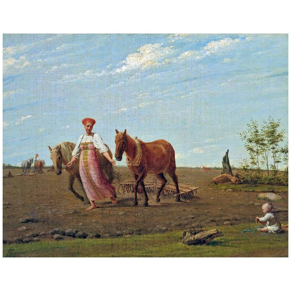 Алексей Венецианов. На пашне. Весна. 1820-е. Третьяковская галерея