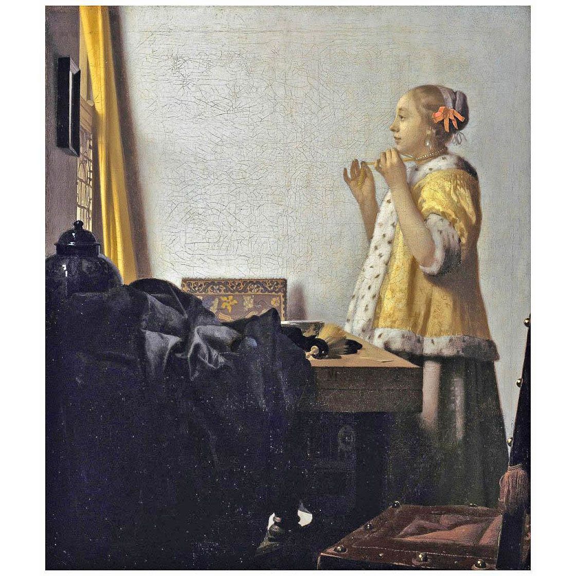 Вермеер. Женщина с жемчужным ожерельем. 1662-1664. Дрезденская галерея