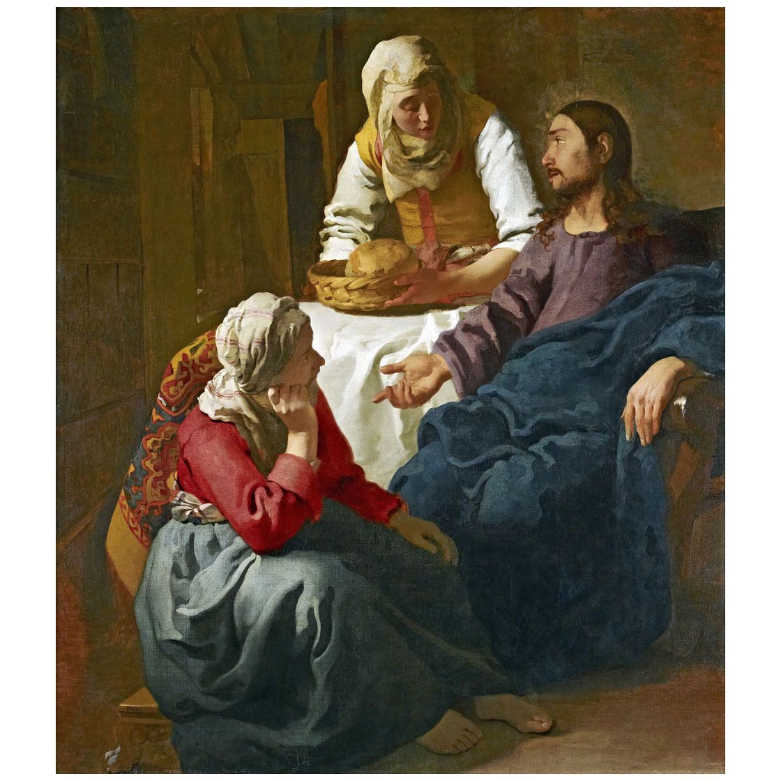 Вермеер. Христос в доме Марфы и Марии. 1654-1656. НГШ, Эдинбург