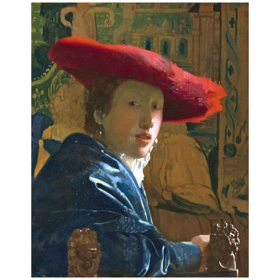 Вермеер. Девушка в красной шляпе. 1665-1667. Национальная галерея, Вашингтон