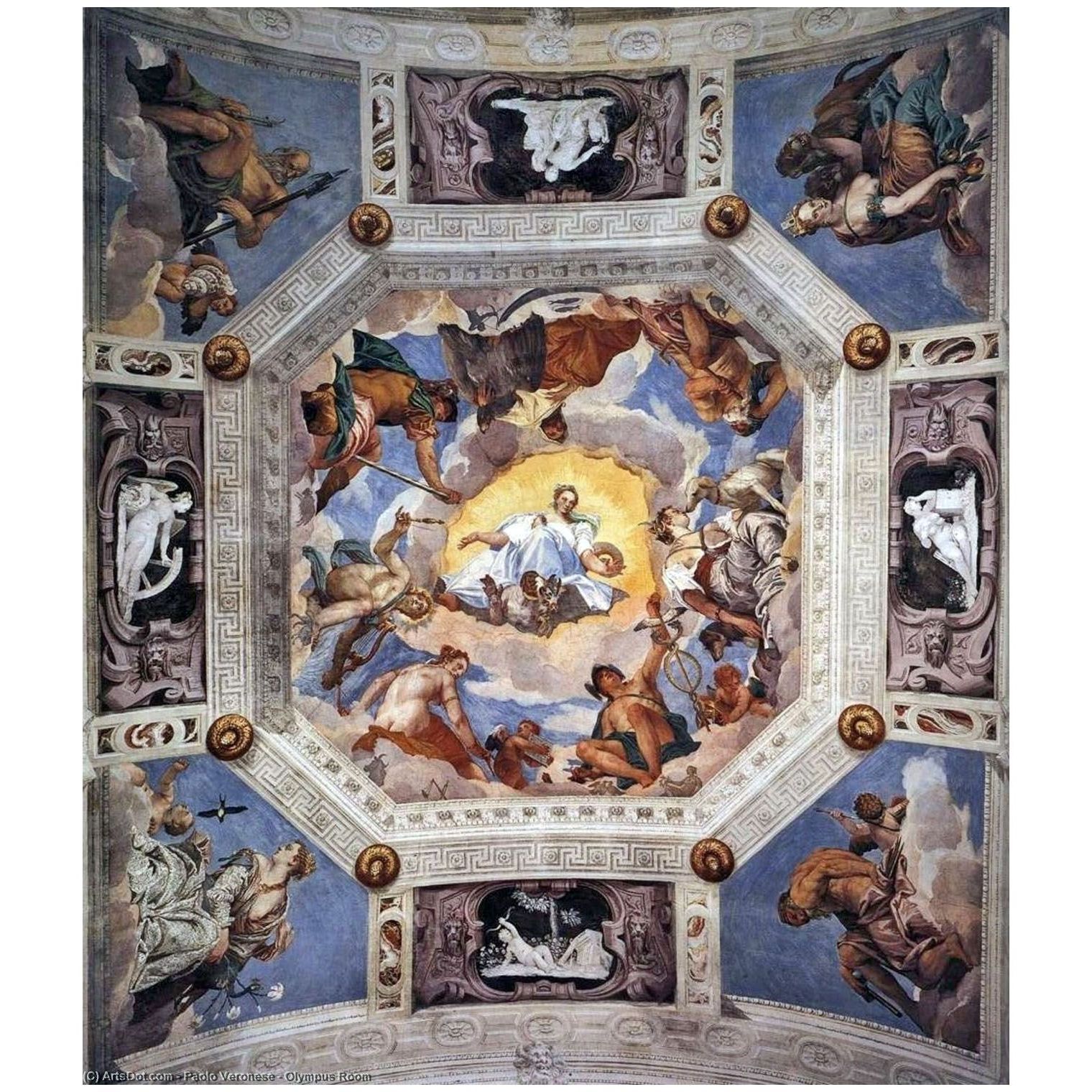 Paolo Veronese. La volta di Sala dell'Olimpo. 1560-1561. Villa Barbaro