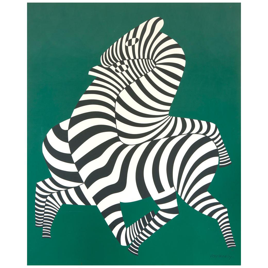 Victor Vasarely. Zebras on Green. 1940. Private Collection