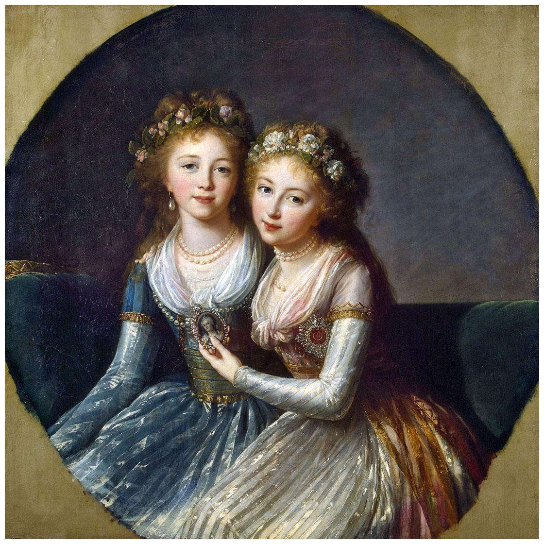 Elisabeth Vigee-Le Brun. Les Grandes-Duchesses Alexandra et Elena Pavlovna. 1796. Hermitage