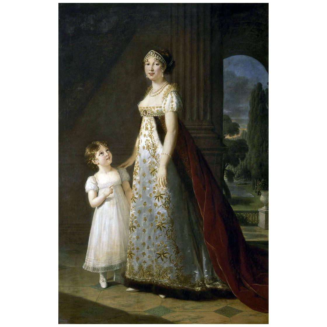 Elisabeth Vigee-Le Brun. Caroline Murat avec sa fille. 1807. Chateau de Versailles