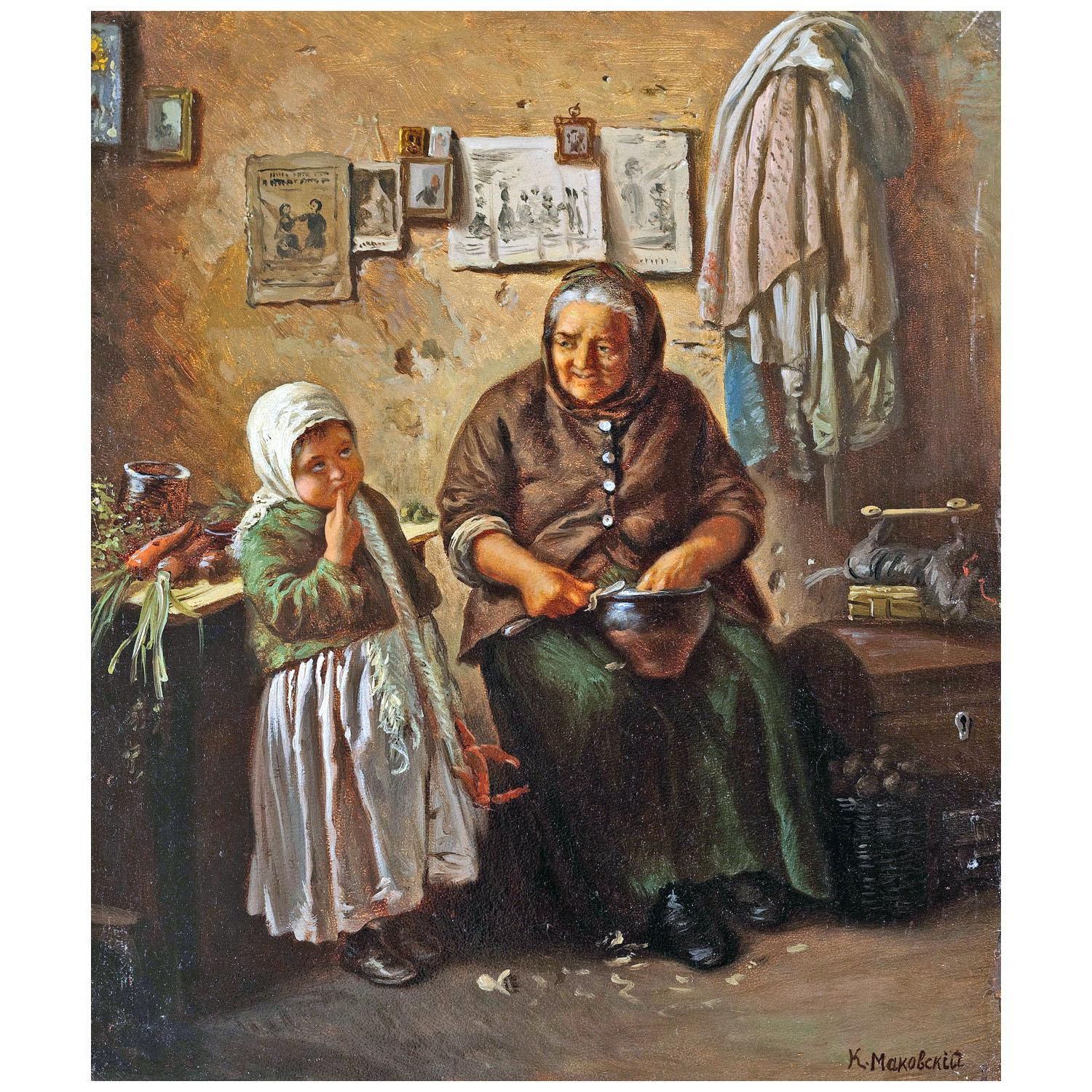 Владимир Маковский. Наставление бабушки. 1869. ЕМИИ, Екатеринбург