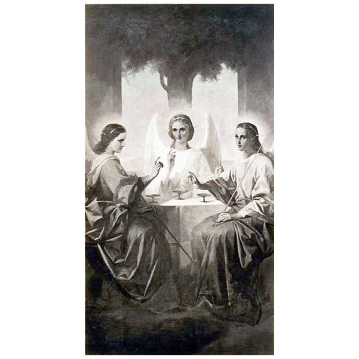 Тимофей Нефф. Троица. 1872. Фотография утраченной картины из Храма Христа Спасителя
