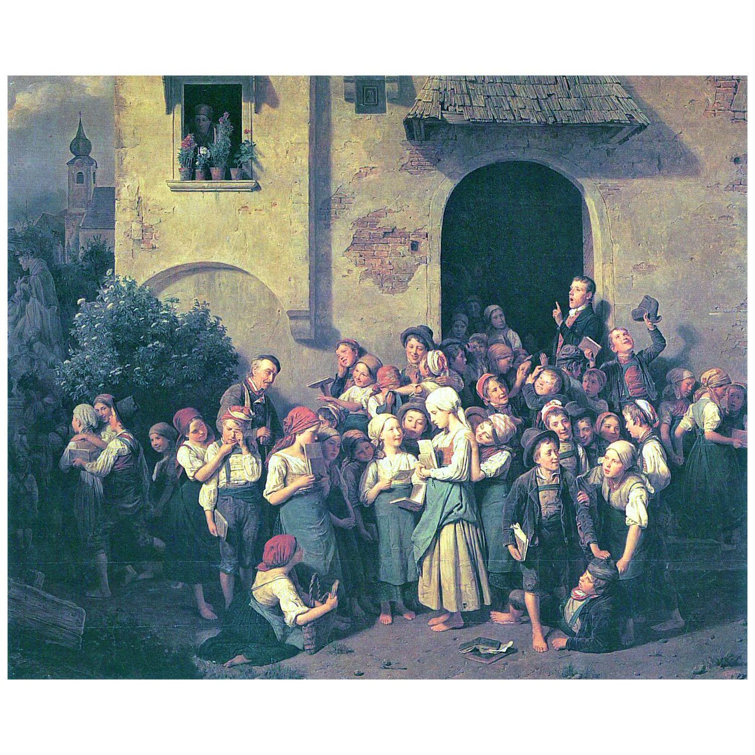 Ferdinand Waldmüller. Das Ende der Schulstunde. 1844. Pushkin Museum