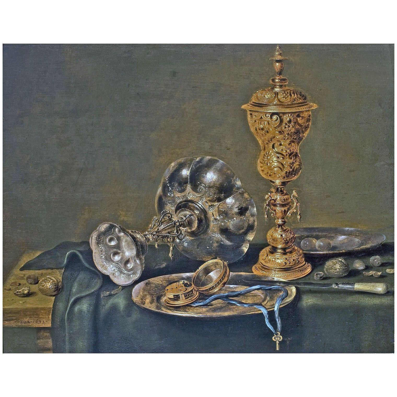 Willem Claesz Heda. Still-Life with Metal Vessels and a Watch. 1631. National Museum Warsaw