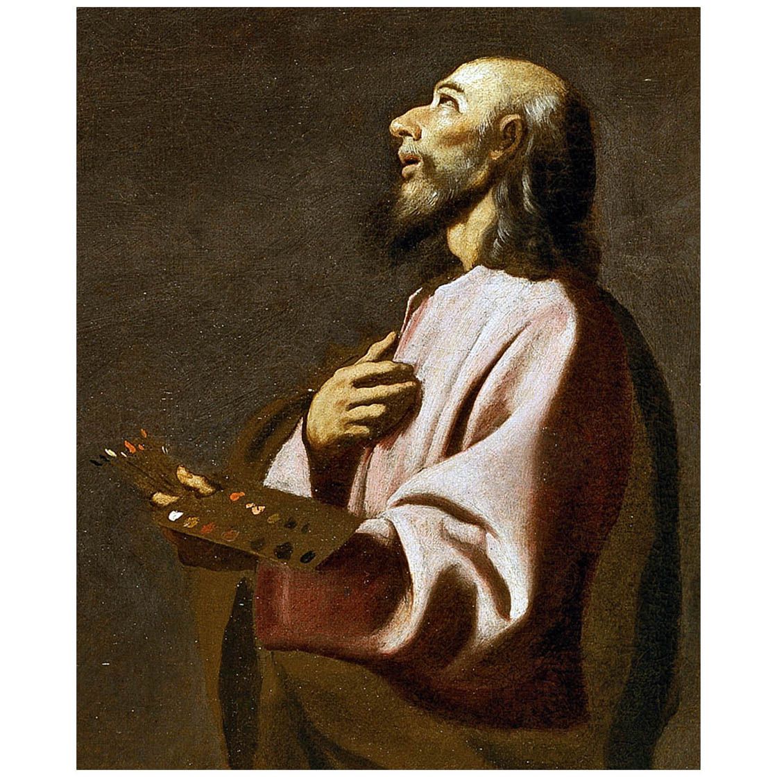 Probable autorretrato. (detalle de Cristo crucificado, con un pintor). 1635. Prado