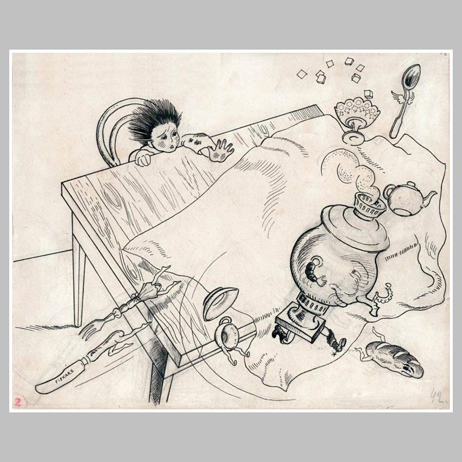 Юрий Анненков. Иллюстрация к книге К. Чуковского «Мойдодыр». 1923