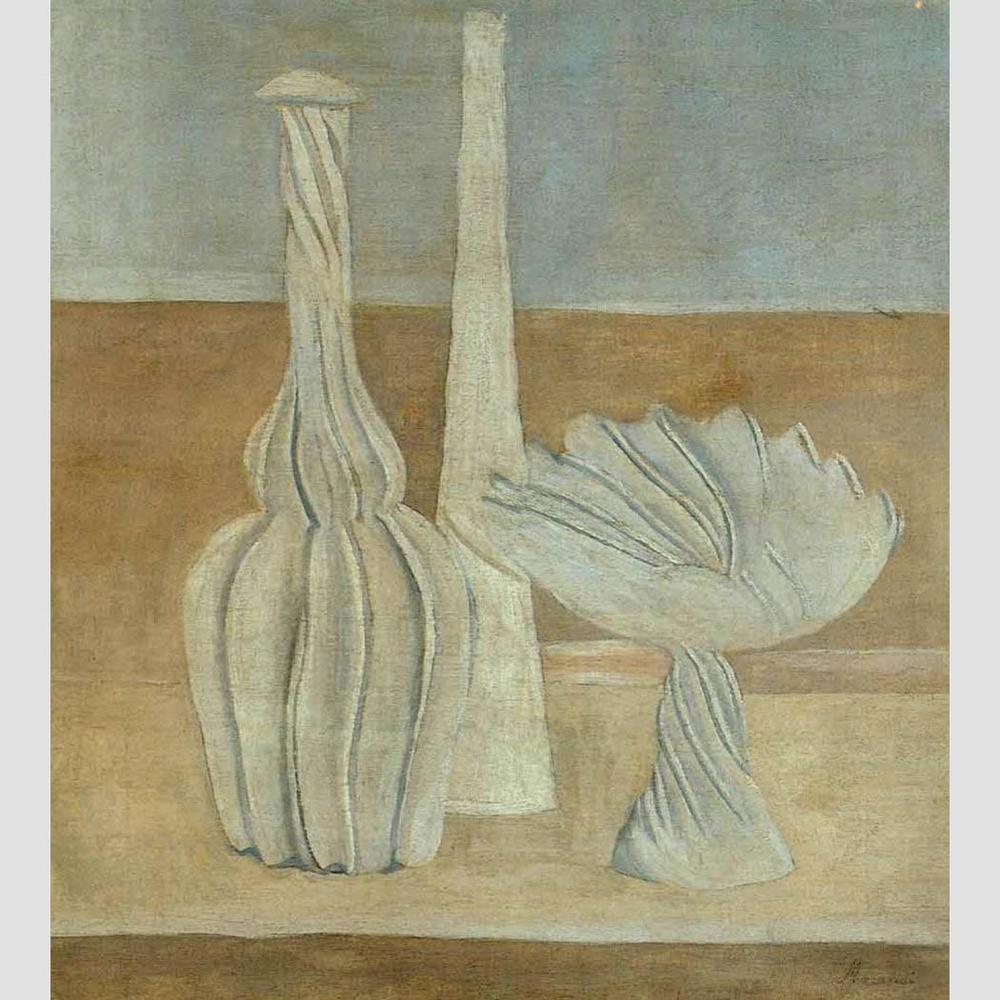 Джорджо Моранди. Бутылки и ваза для фруктов. 1917