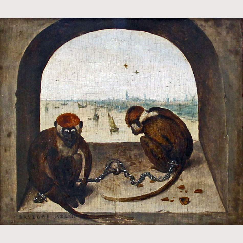 Питер Брейгель Старший. Две обезьяны. 1562, х., м.