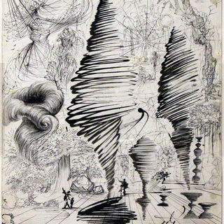 Salvador Dali. Atomic Exercise of the Aspiral Out Line. 1947