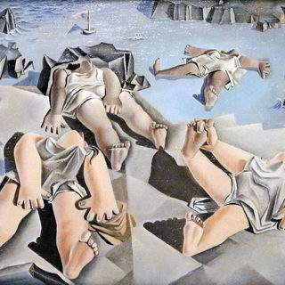 Salvador Dali. Figures Lying on the Sand. 1926