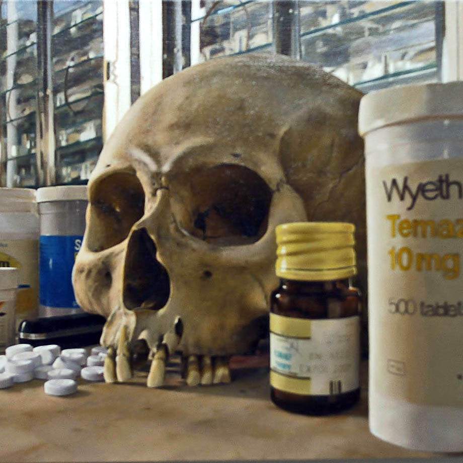 Damien Hirst. Skull with Pills. 2008. Oil on canvas