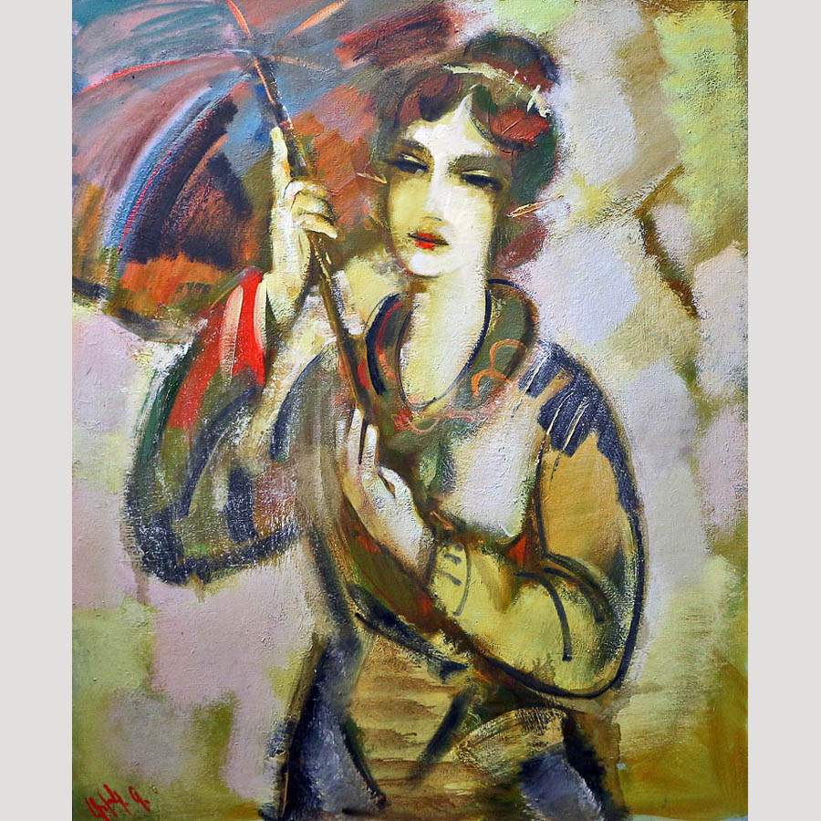 Ю.С. Григорян. Девушка с зонтиком