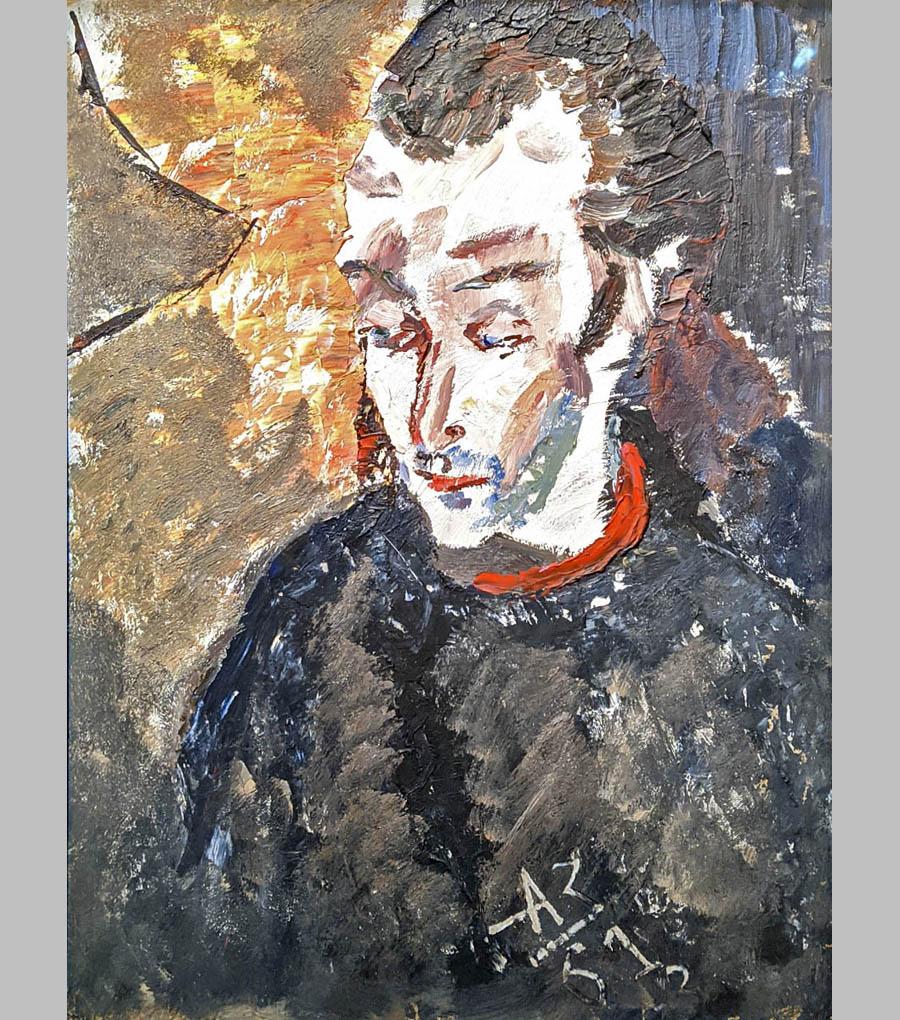 Анатолий Зверев. Портрет художника Краснопевцева. 1967