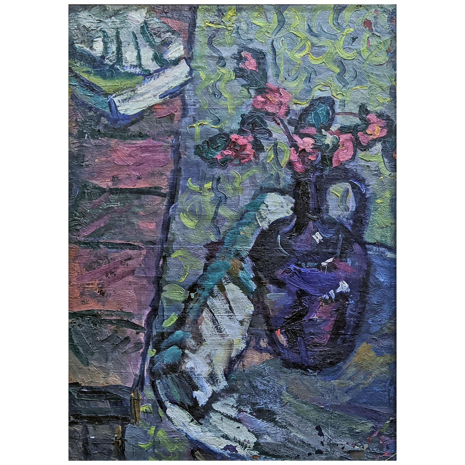 Элий Билютин. Натюрморт с фиолетовой вазой. 1942
