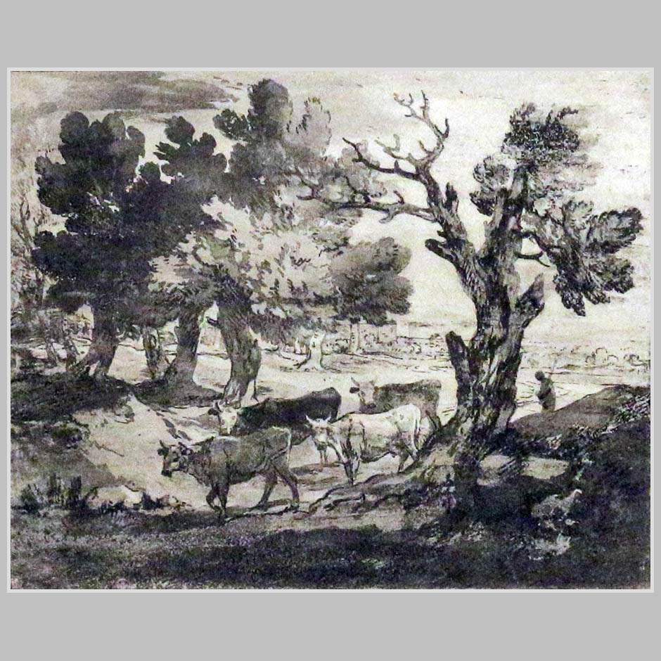 Томас Гейнсборо. Пейзаж с четырьмя коровами. 1785-88