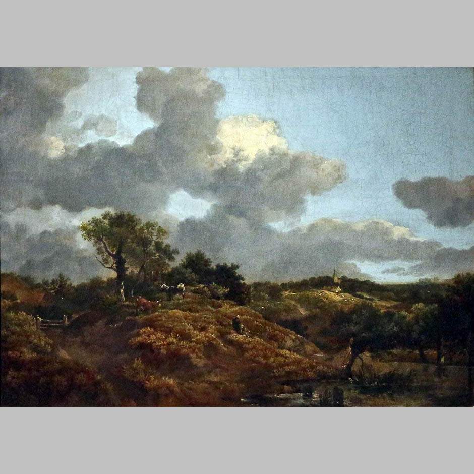 Томас Гейнсборо. Лесной пейзаж с сидящим пастухом. 1746-47