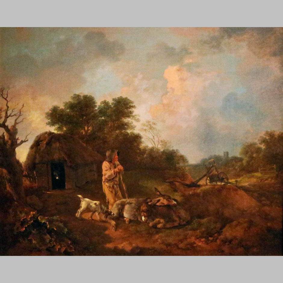 Томас Гейнсборо. Лесной пейзаж с крестьянином. Ок. 1755-57