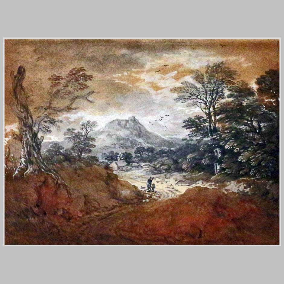 Томас Гейнсборо. Пейзаж с дорогой на опушке леса. 1760-65