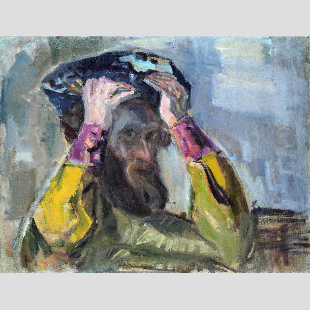 Антон Чирков. Автопортрет с Евангелием. 1942