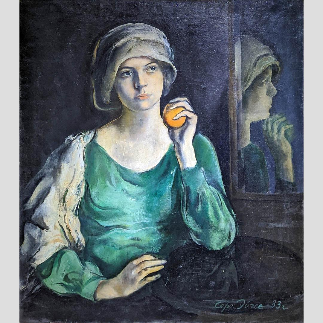 Сергей Эйгес. Портрет жены с апельсином. 1933