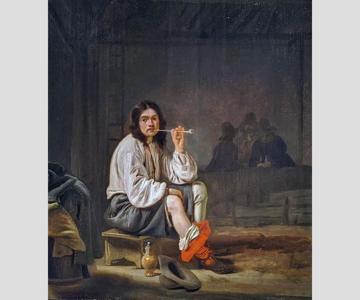 Симон Кик. Курильщик в интерьере. 1640-е