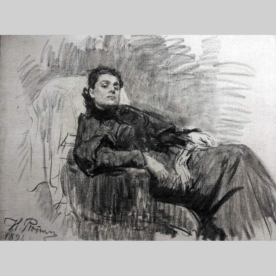 Илья Репин. Портрет Э. Дузе. 1891