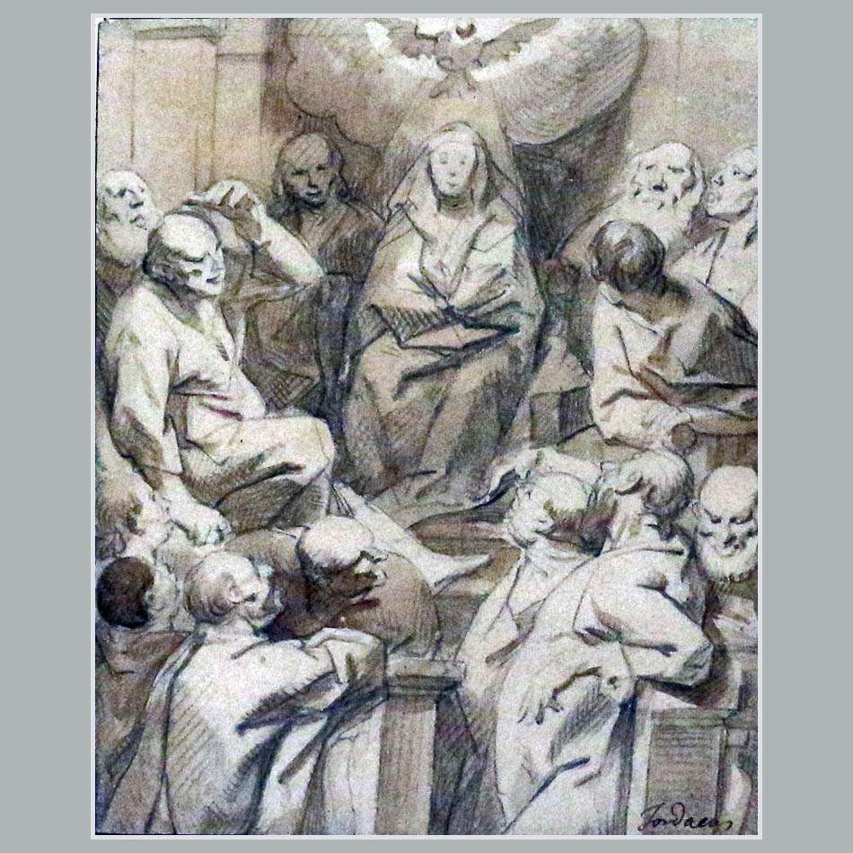 Якоб Йорданс. Сошествие Святого Духа. Кон. 1650-х